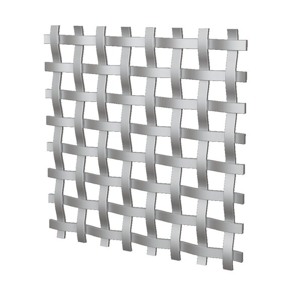 Designs Of Distinction .375in Flat Single Square Decorative Grille - Satin Nickel, 24in W x 72in L Sheet 01SQ2472286SSN1 - main